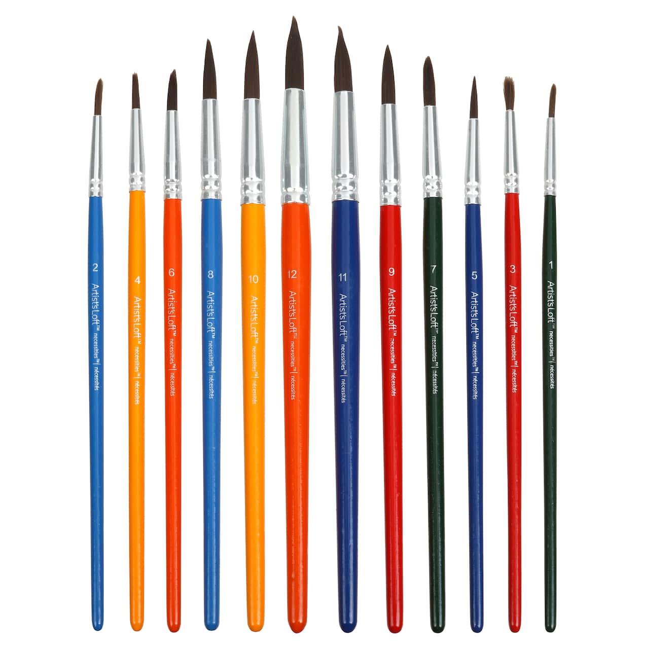 Necessities™ Synthetic Watercolor Round 12 Piece Brush Set by